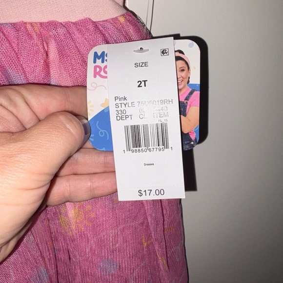 Ms Rachel Pink Dress with Cartoon and Floral Design - Picture 3 of 4